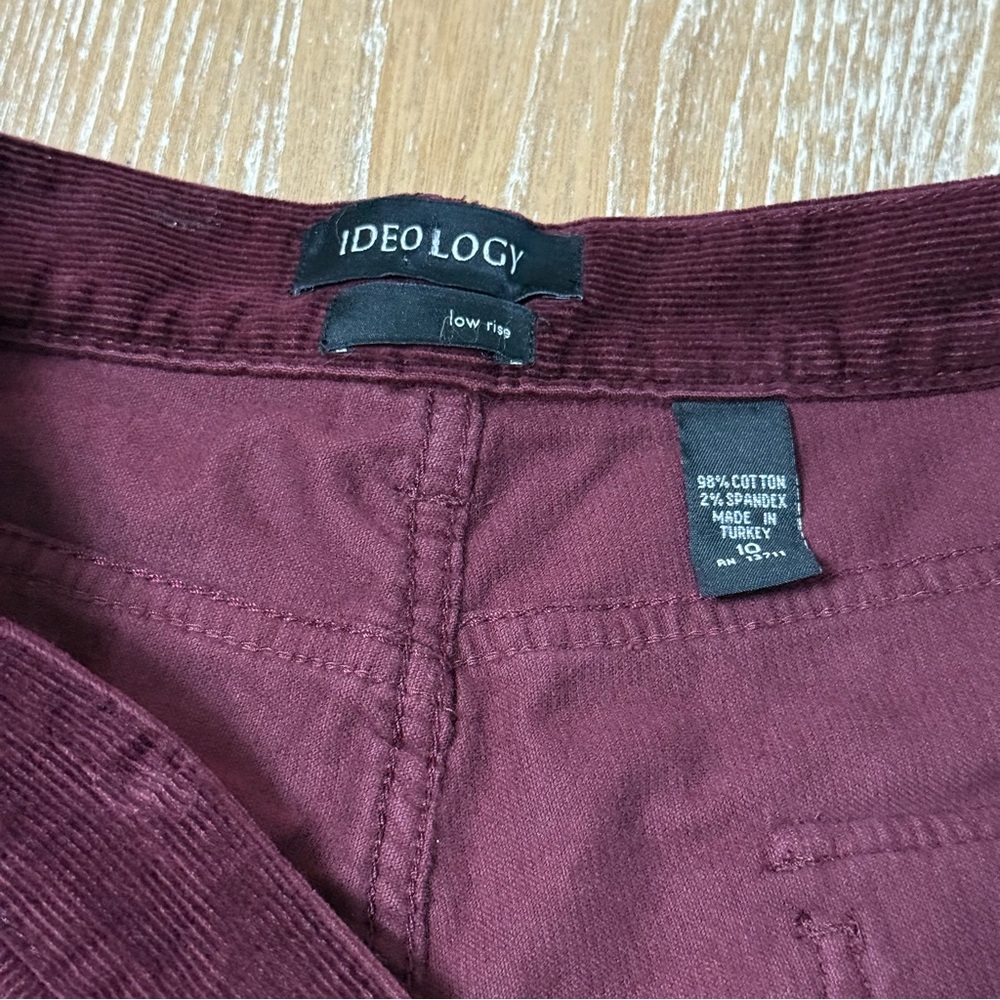 Ideology Corduroy Pants Jeans Women’s Size 10 Low Rise Burgundy Straight Leg NWT - Picture 15 of 15